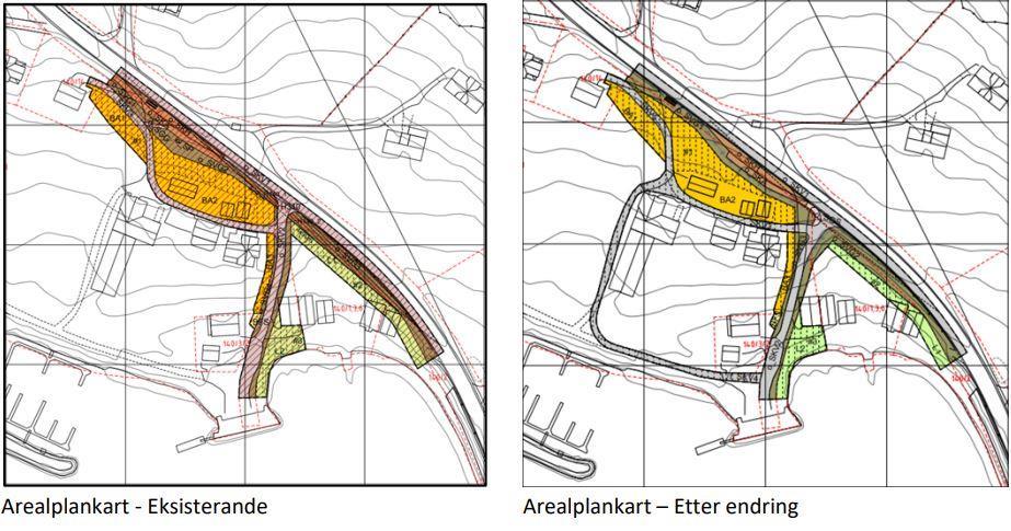 Illustrasjon av mindre endring av detaljregulering for nytt busstopp ved Lote. - Klikk for stort bilete