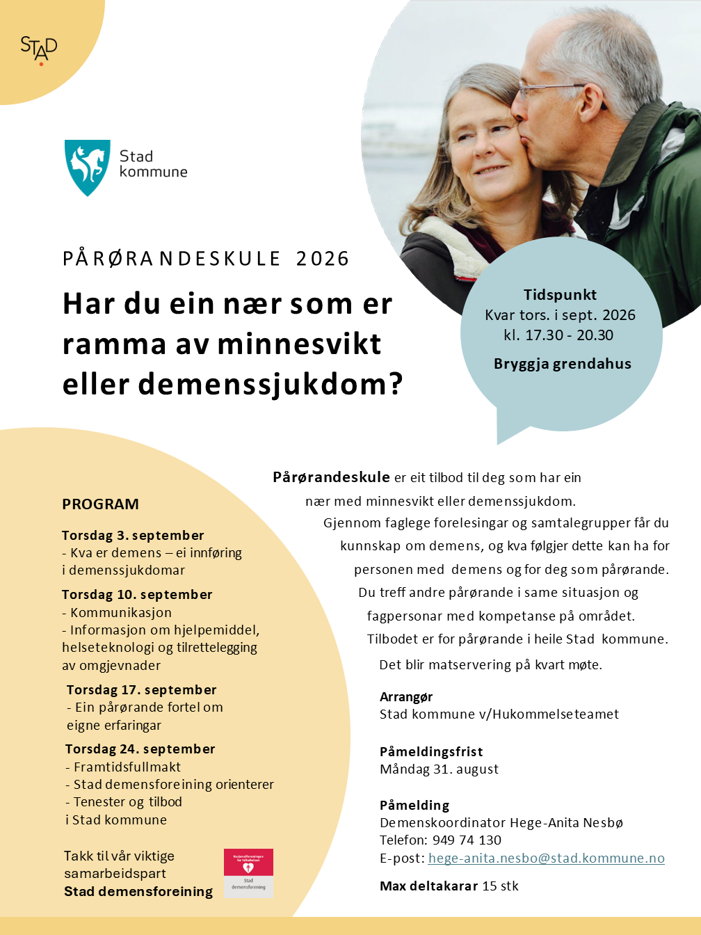 Bilde av infoskriv om pårørandeskule - Klikk for stort bilete